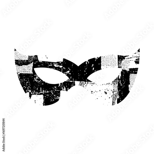 Vector Dramatic mask with a distressed texture.