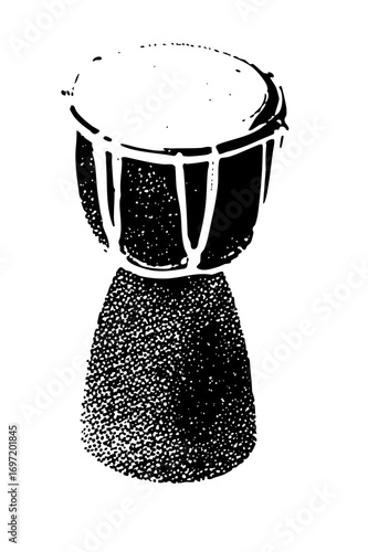 Vector Detailed of a traditional goblet drum.
