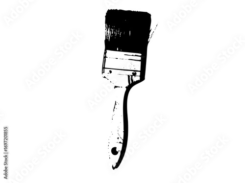Vector Black Paintbrush with Bold Strokes