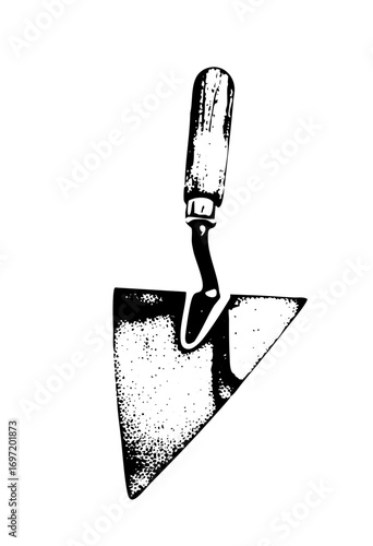 Vector Detailed of a masonry trowel tool.