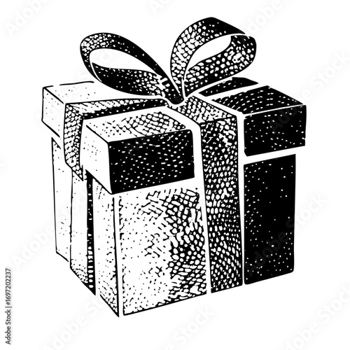 Vector Festive gift box with ribbon