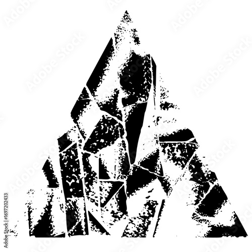 Vector Abstract mountain with jagged textured vector shapes.