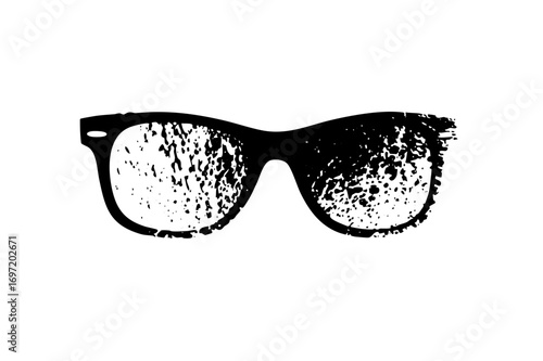 Vector Black sunglasses with distressed texture.