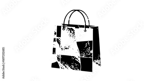 Vector shopping bag with textured details.