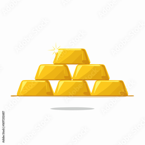 Pile de lingots d'or, fond blanc