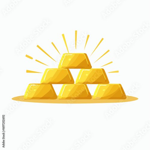 Pile de lingots d'or, fond blanc