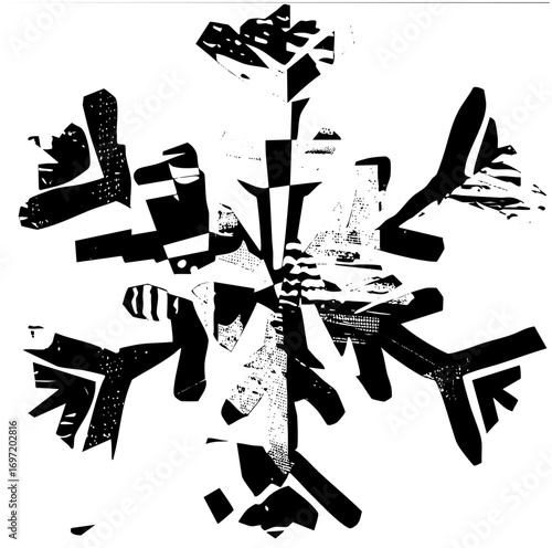 Vector Abstract floral explosion with fragmented figure elements.