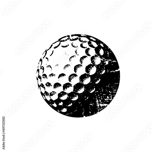 Vector Detailed golf ball with dimpled texture.