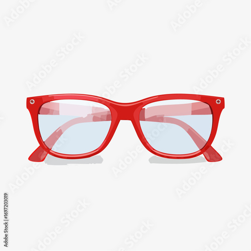 Jolie paire de lunettes rouges, fond blanc
