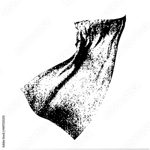 Vector Dynamic flowing fabric shape with textured effect.
