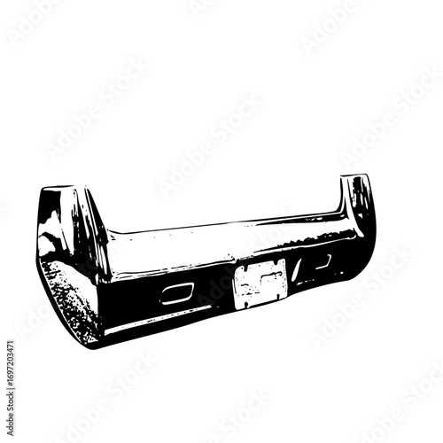 Vector Stylized barbell depicts strength training equipment.