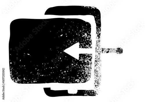 Vector Black play button with arrow pointing right.