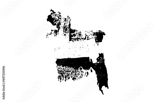 Vector Abstract map of Bangladesh and India illustrated with textured shapes.