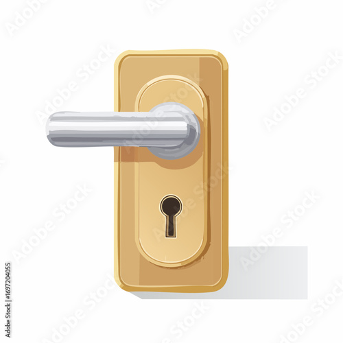 Serrure et poignée de porte blindées, en gros plan, sécurité, protection, anti-effraction
