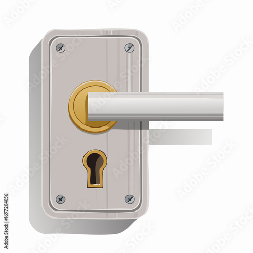 Serrure et poignée de porte blindées, en gros plan, sécurité, protection, anti-effraction