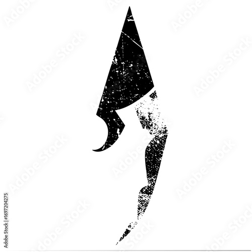 Vector Abstract warrior helmet with distressed texture.