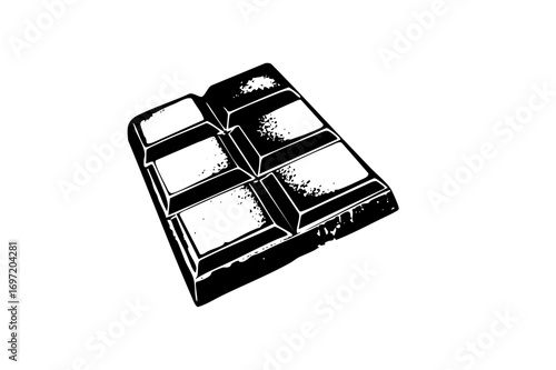 Vector Dark chocolate bar with broken segments