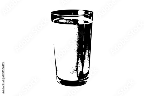 Vector of a tall glass with liquid.