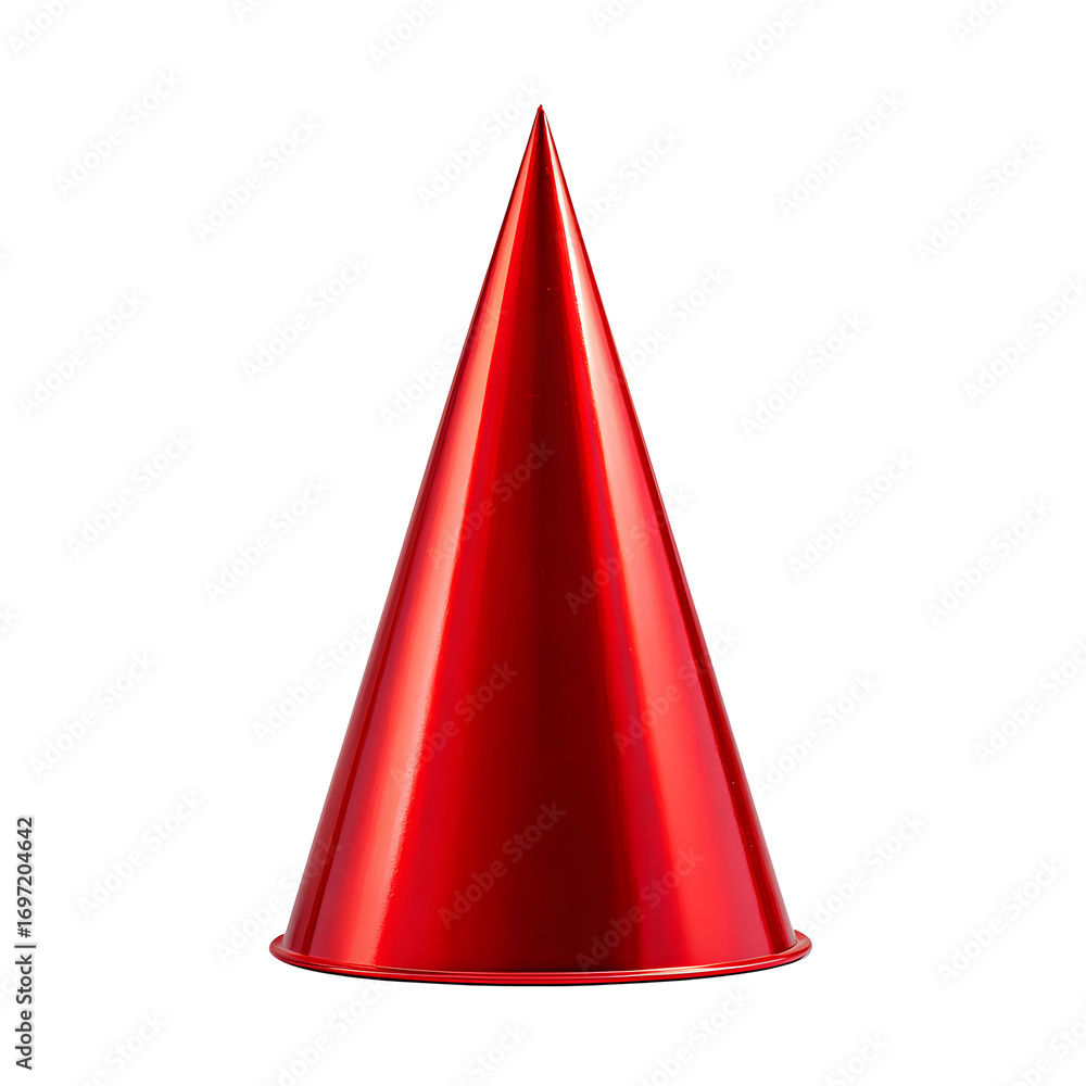 Fototapeta premium Red party cone hat isolated