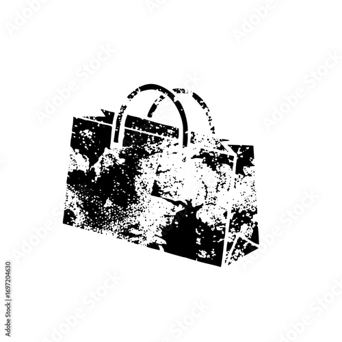 Vector Distressed handbag with handles