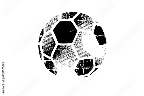 Vector Distressed monochrome soccer ball