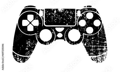 Vector Detailed of a gaming controller with a distressed texture.