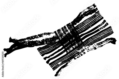 Vector Abstract zebra with bold stripes and dynamic pose.