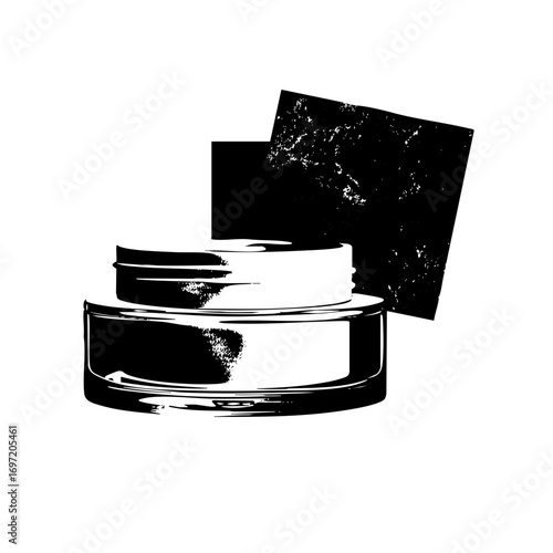 Vector Cosmetic jar with lid and shadow