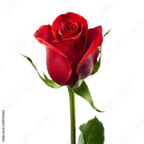Red rose isolated against black background