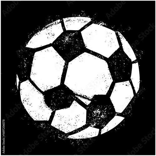 Vector Distressed soccer ball with geometric panels