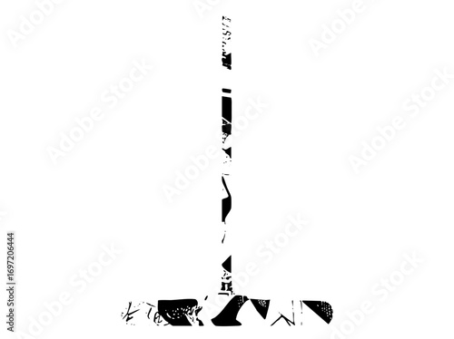 Vector Abstract linear composition featuring a stylized arrow shape.