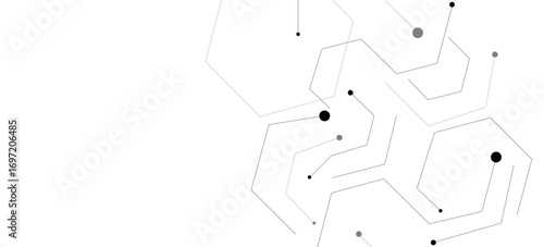 Vector banner design, white background with hexagon pattern