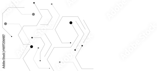 Vector banner design, white background with hexagon pattern
