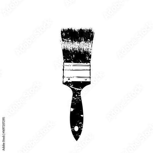 Vector Detailed of a paint brush with textured bristles.