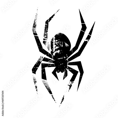 Vector Bold black spider with extended legs