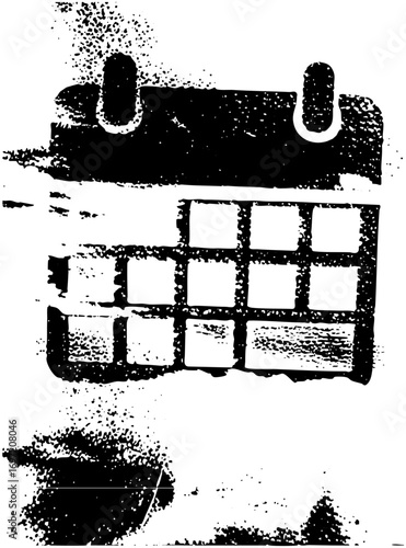 Vector Abstract calendar with handles and arrow elements.