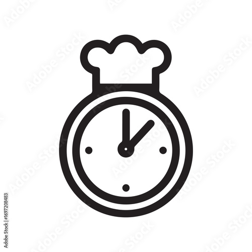 Clock with a Chef's Hat Food Preparation Time Icon