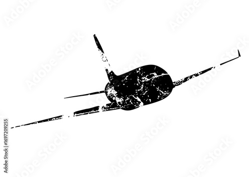 Vector Abstract spaceship with extended propulsion elements.