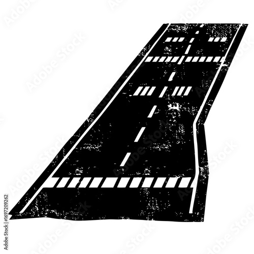 Vector Road with white lane markings and textured edges.