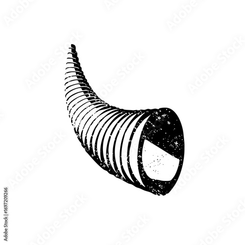 Vector Detailed of a spiraled seashell horn.