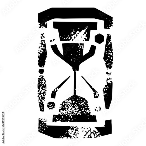Vector Distressed hourglass depicts the passage of time.