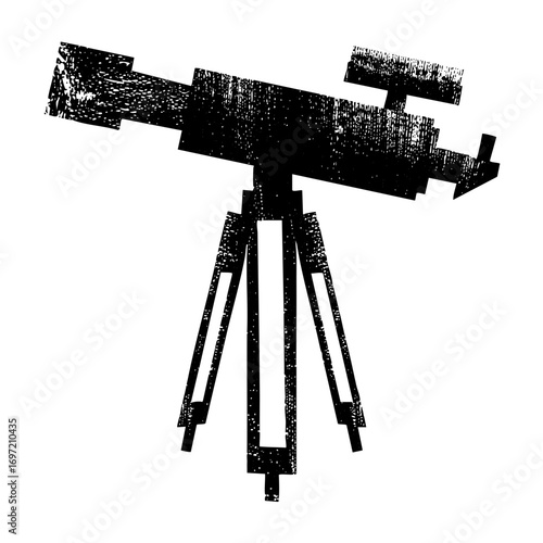 Vector Detailed of a vintage telescope on a tripod.