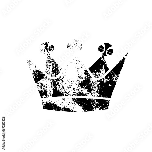 Vector Distressed crown with floral accents.
