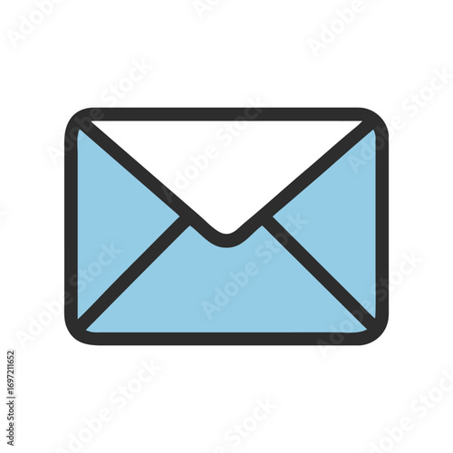 Light Blue Envelope Icon for Email or Communication Symbols