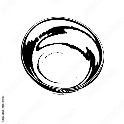 Vector Dynamic brushstroke circle creates an abstract swirling .