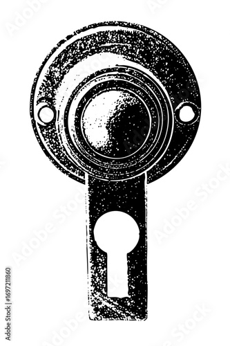 Vector Vintage keyhole with circular plate .