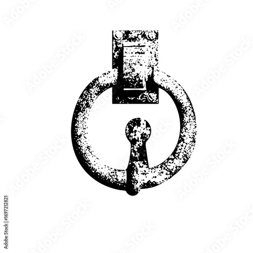 Vector Vintage padlock with keyhole .