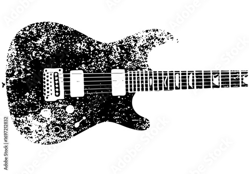 Vector Detailed vector of a speckled electric guitar.
