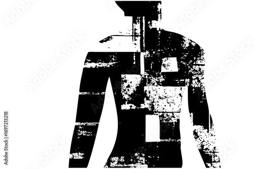 Vector Abstract silhouette of a person in a suit with a tie.