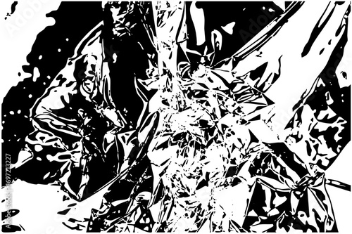 Vector Dynamic abstract warrior with sharp edges and angular forms.